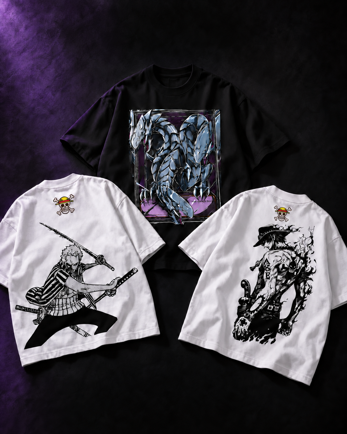 3 camisas Black Cat con diseños de ejemplo para BOX 3